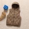 Womens Lightweight Hooded Down Vest Zipper Front Short Puffer Sleeveless Jacket Winter Layering