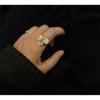 Daisy Ring Italian high-end jewelry brand retro palace style Ring with aurous 18k thick gold color separation electroplating