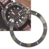 Ceramic Watch Bezel Insert Wristwatch Bezel Insert Loop Ring Replacement Parts (Black+Gold)