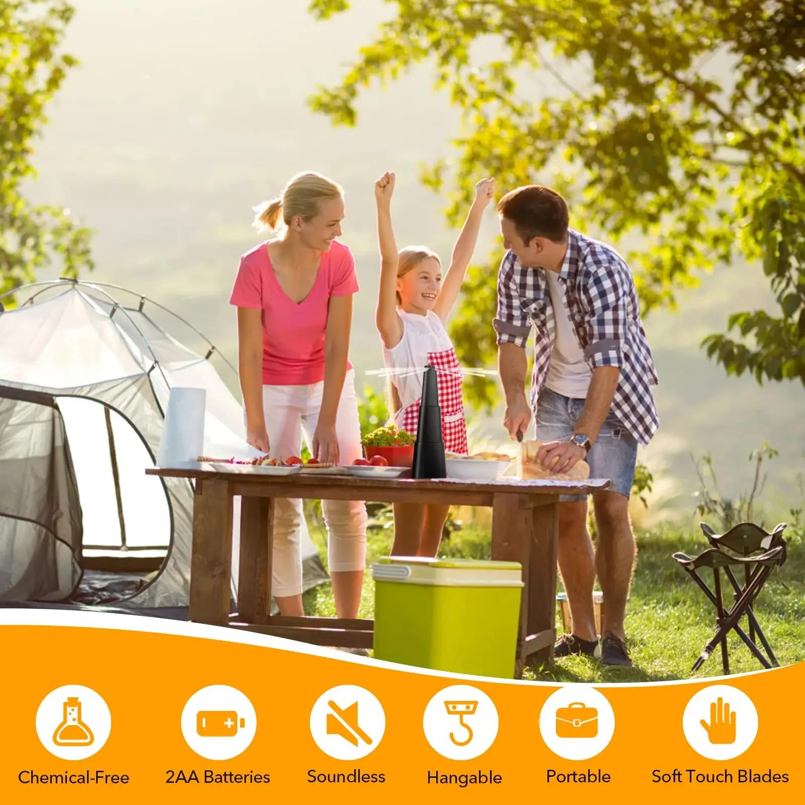 

Fly Fans for Tables Fly Repellent Fan Indoor Outdoor with Holographic Blades Keep Flies Away Bug Repellent Outdoor чорний