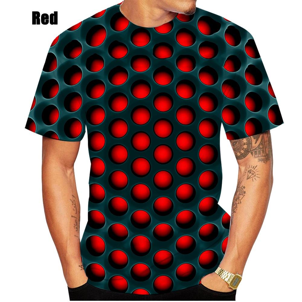 2025 Men's Printed 3D Geometric Pattern Digital Printing Casual Fashion Short Sleeve T-shirt
