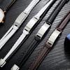 Cheap Custom Multilayer Braided PU Leather Bracelet for Men Fashion Trendy Bar Style Blank Bangles