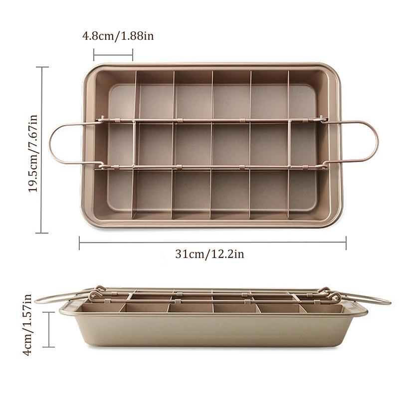 1Pcs Brownie Pan Bread Cake Pans Baking Dishes Non-Stick Bakeware Square Lattice Chocolate Dessert Cake Mold Kitchen Baking Pan