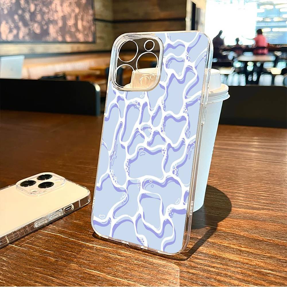 Water texture Phone Case For iPhone17,16,15,14,13,12,11 Plus,Pro Max Soft Transparent Cover