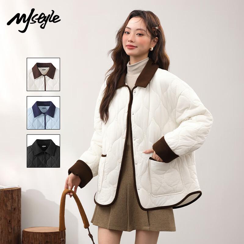 

Женская стеганая куртка MJ STYLE с контрастным лацканом M