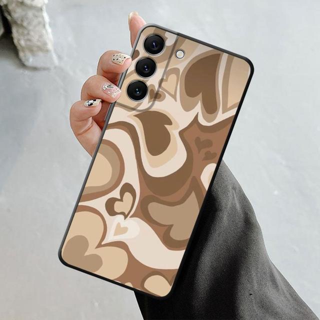 Pouzdro na telefon Samsung Galaxy S23 S22 S21 S20 Fe Ultra S10 S9 S8 Plus Note 20ultra 10plus Fashion Brown Love Wood Grain Texture