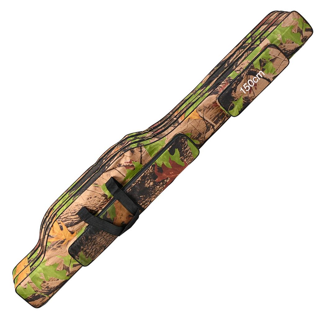 2 Layers 600D Oxford Fishing Rod Case Fishing Pole Case & Bag Fishing Reel Tackle Storage Bag Case for Fishing Gear & Equipment