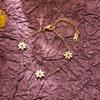 Stainless Steel Gold Color Daisy Flower Charm Bracelet For Women Girls Fashion Elegant Waterproof Zircon Pulsera Gift