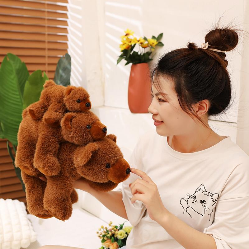 Non-Toxic Kawaii Simulation Animal Brown Bear Polar Bear Plush Doll Cute Furry Bear Plush Toy Home Decor For Children And Children Comfort Gift
