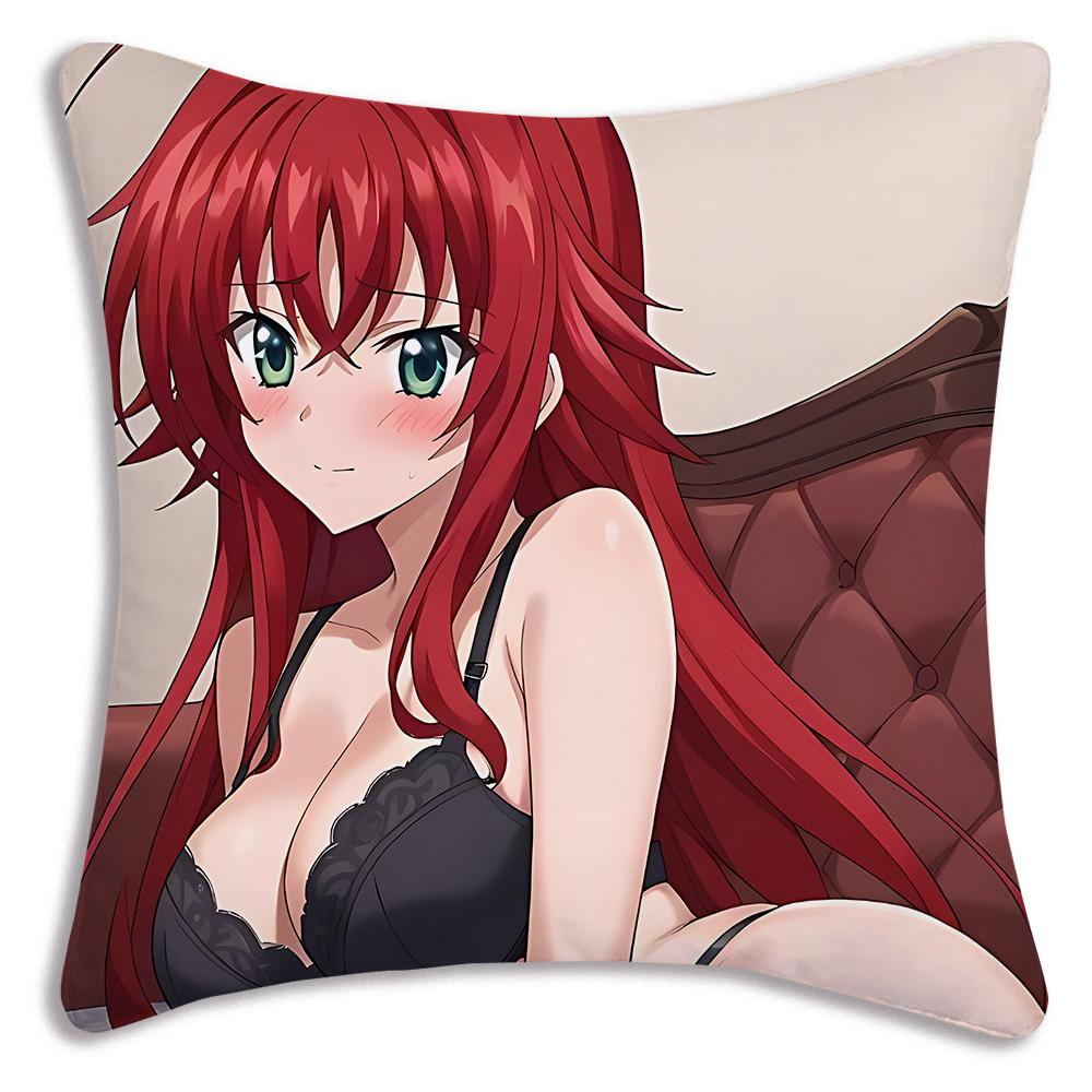 R-Rias G-Gremory Pillow Covers Cartoon Sofa Decorative Home Double-Sided Printing Short Plush Cute Cushion Cover
