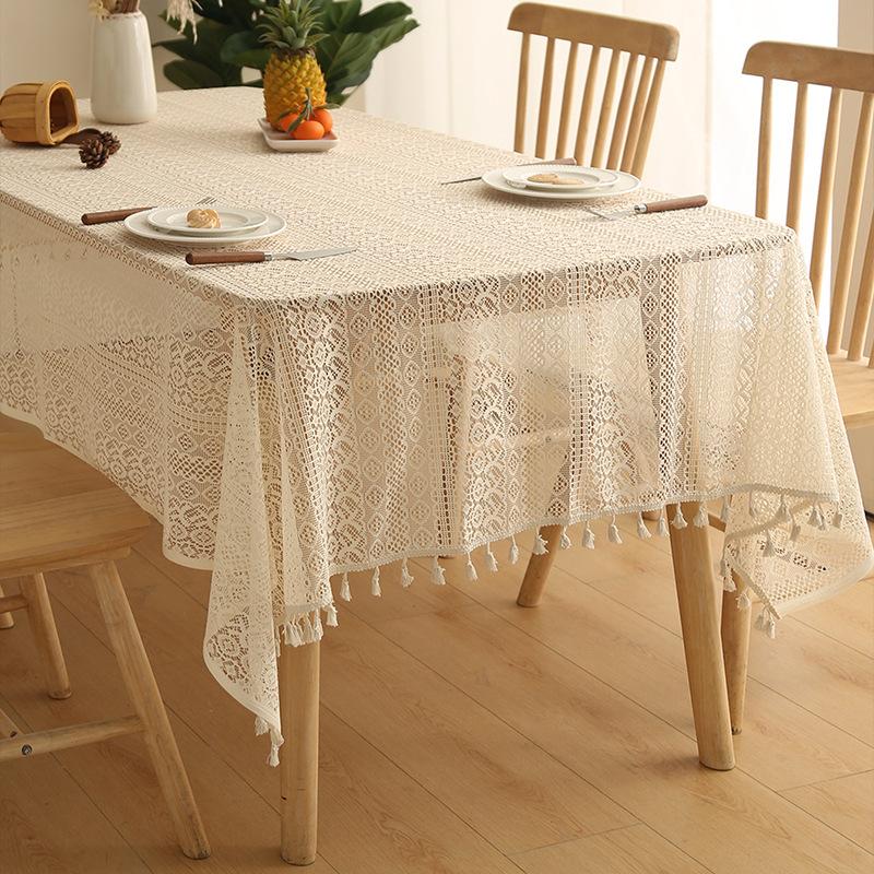 

Прямоугольная скатерть с цветочным кружевом и вышивкой - потрясающие полиэстеровые скатерти для свадеб, вечеринок и домашнего декора с кисточками и элегантным дизайном 150*200cm