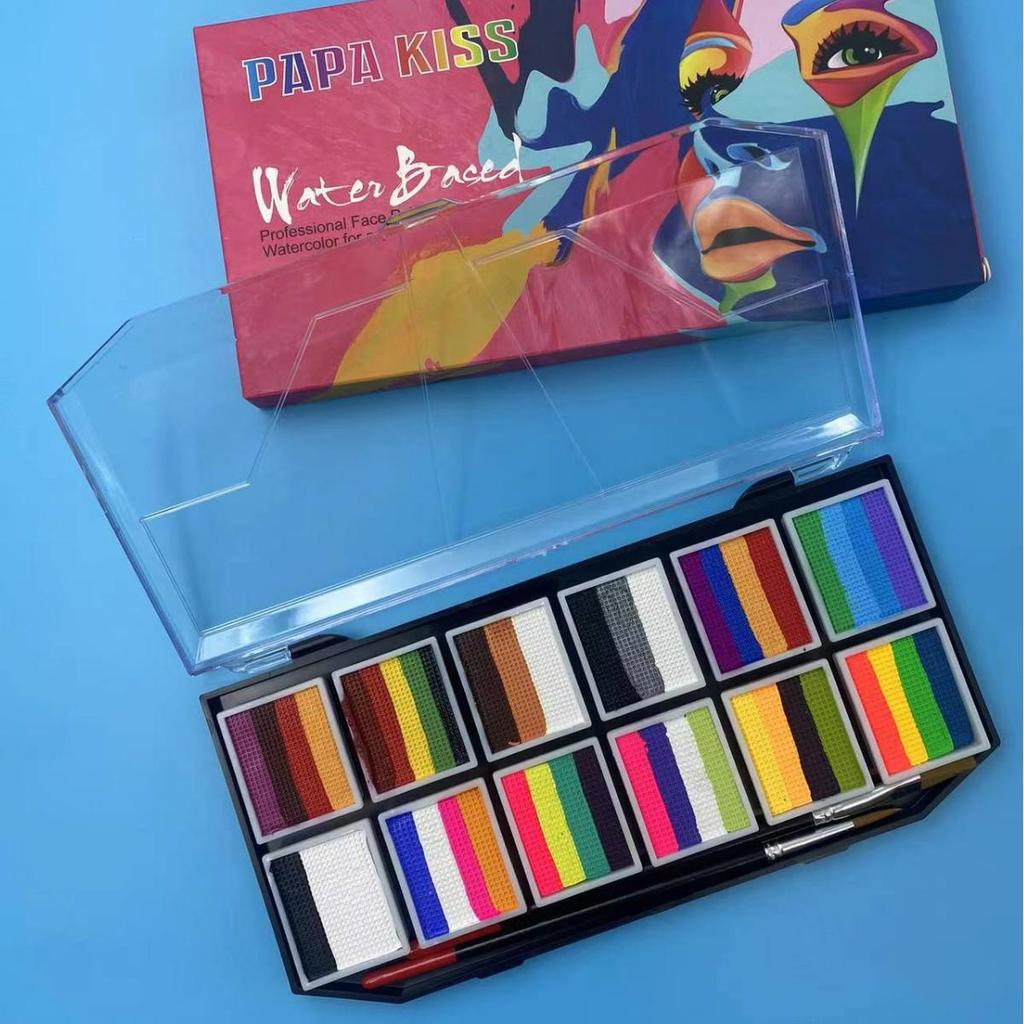 12-Color Patchwork Body Paint: Removable, Brush-Ready, Easy To Apply Halloween Stage Pigment
