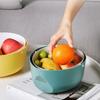 Kitchen Double Layer Drain Basket Rotatable Rice Washing Storage Fruits Sink Cleaning Colander Filter Drainer Gadgets