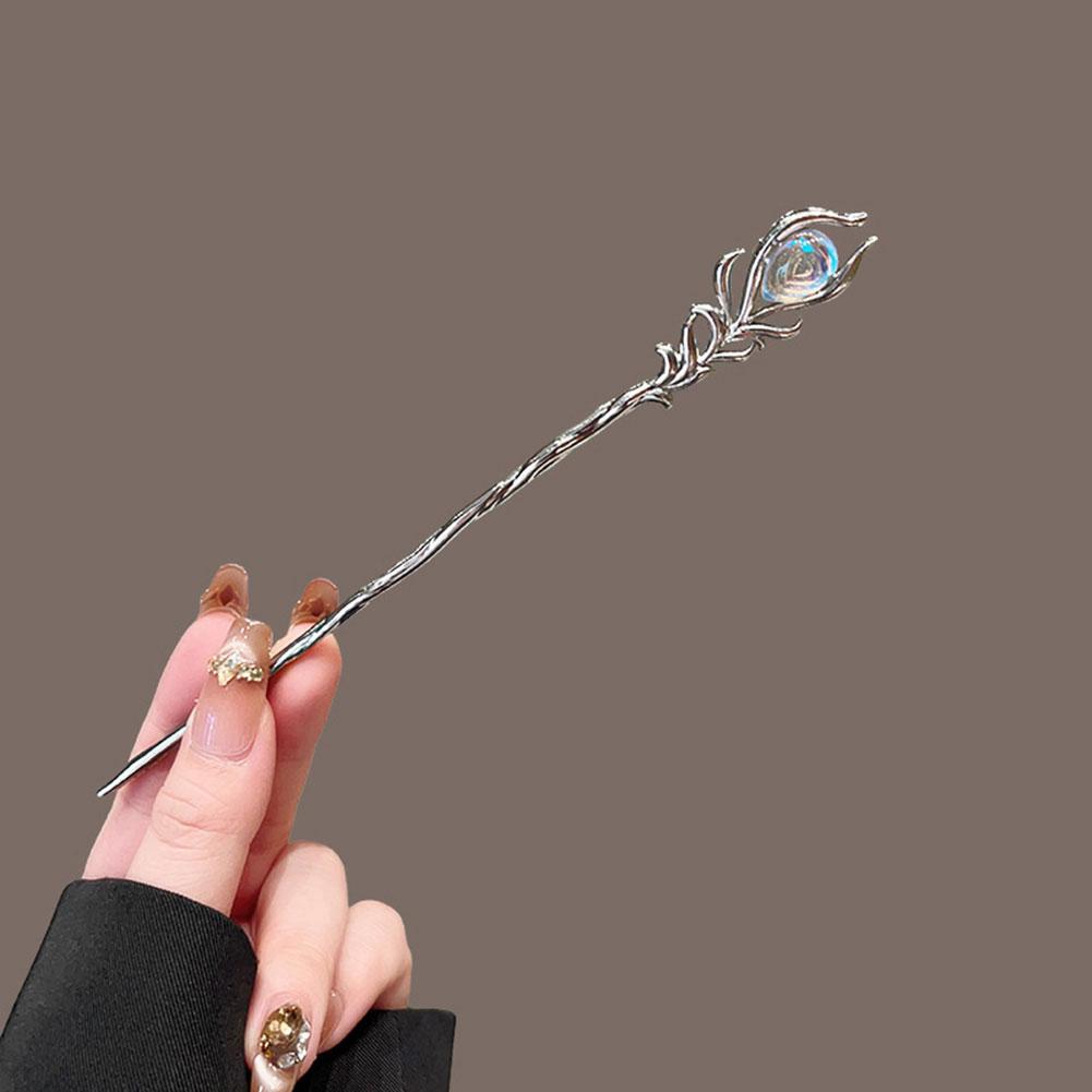 Light Luxury Starry Sky Moonstone Tassel Hairpin Hair Accessory Elegant Hair Stick for Women