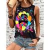 Loose Crew Neck Top Fashionable Versatile Sleeveless Comfortable T-Shirts Women’s