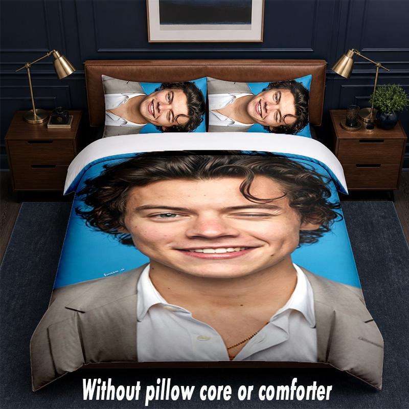 Harry Styles Design Bed Bedding Set 1 Duvet Cover + 2 Pillowcases Soft Breathable Household Bed Linens