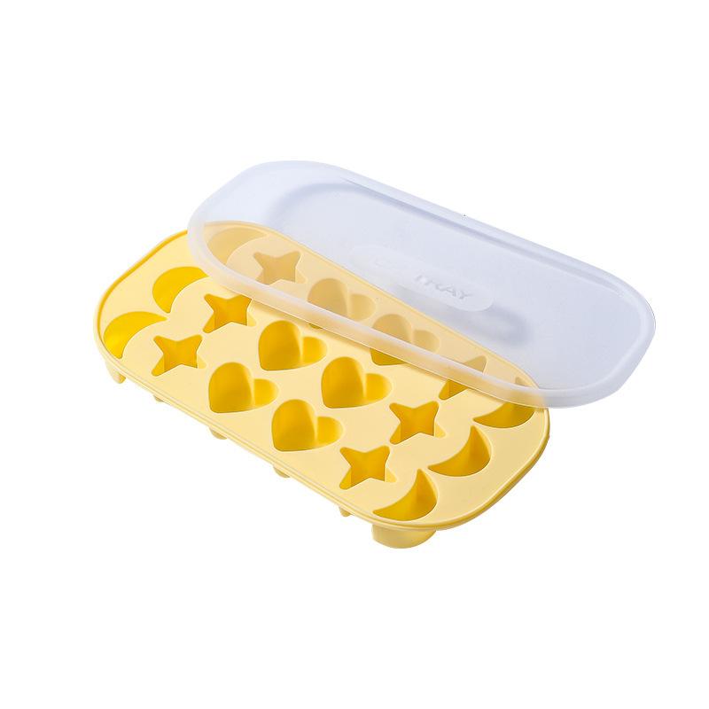 Mond Herz Eiswürfelbereiter Silikon Eisform mit Deckel DIY 3D Sterne Eiswürfelschale Saft Getränk Whisky Cocktails Küchenform