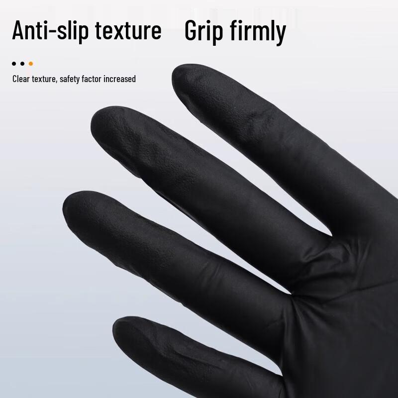 JIAQILI Thickened Black Disposable Latex Gloves