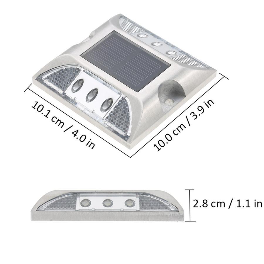 Solar-Terrassenleuchte Außen Solar-Einfahrts-Dockleuchten 6 LEDs IP68 Wasserdicht Straßenmarkierer für Stufen Hinterhof Weg Gehweg Dekor