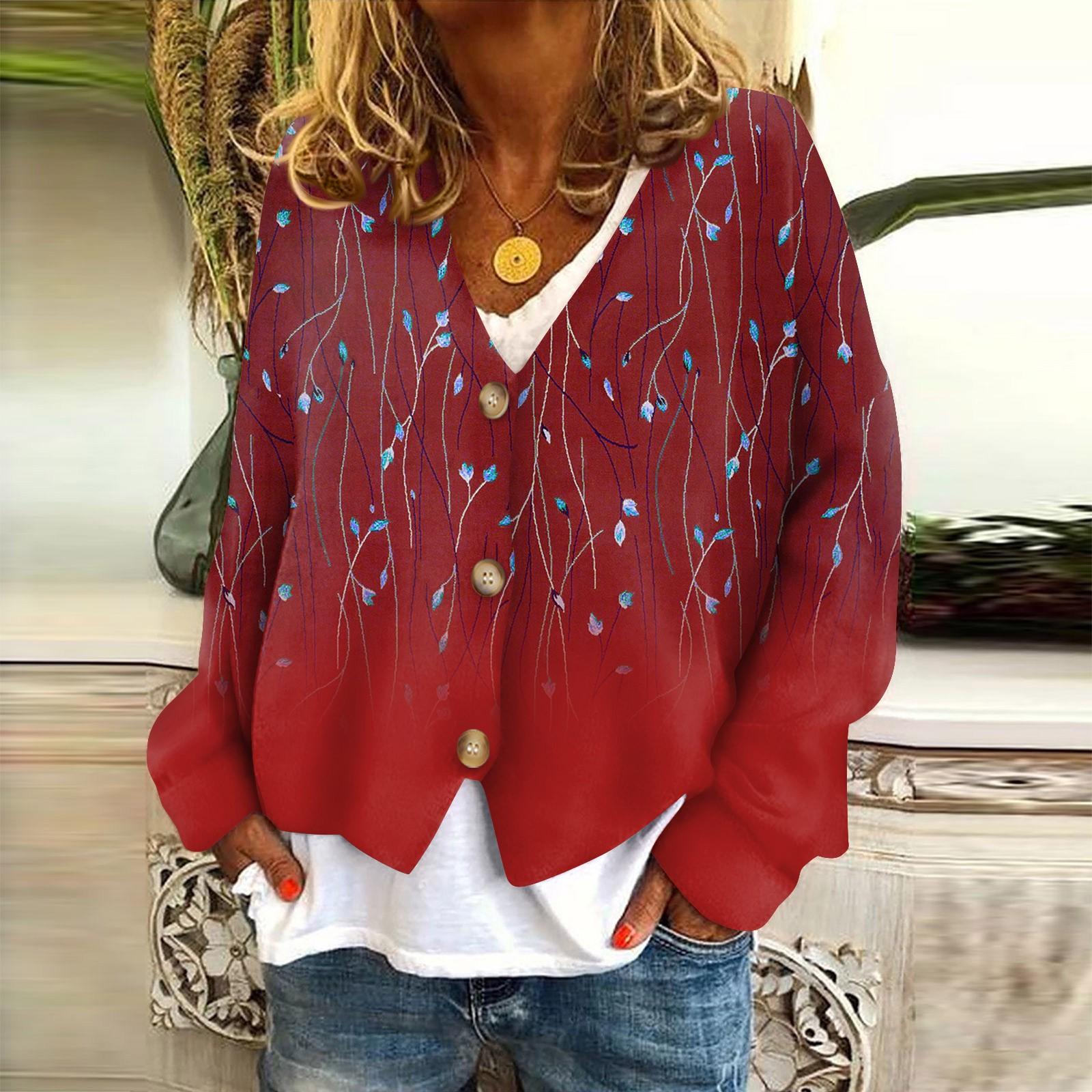 

Женская куртка, модная, повседневная, с рождественским принтом, с длинным рукавом, пальто XL красный