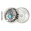 G8DA 5 Pcs Imitation Turquoise Buttons Leather Decorative Buttons Flower Buttons