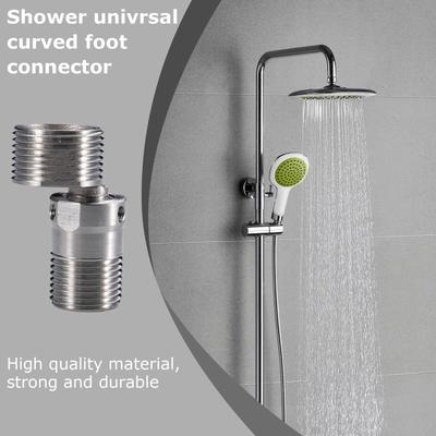 Adjustable Shower Faucet Angle Adapter Adjustable Angled Curved Faucet Foot Stainless Steel Sturdy Shower Shower Head Component