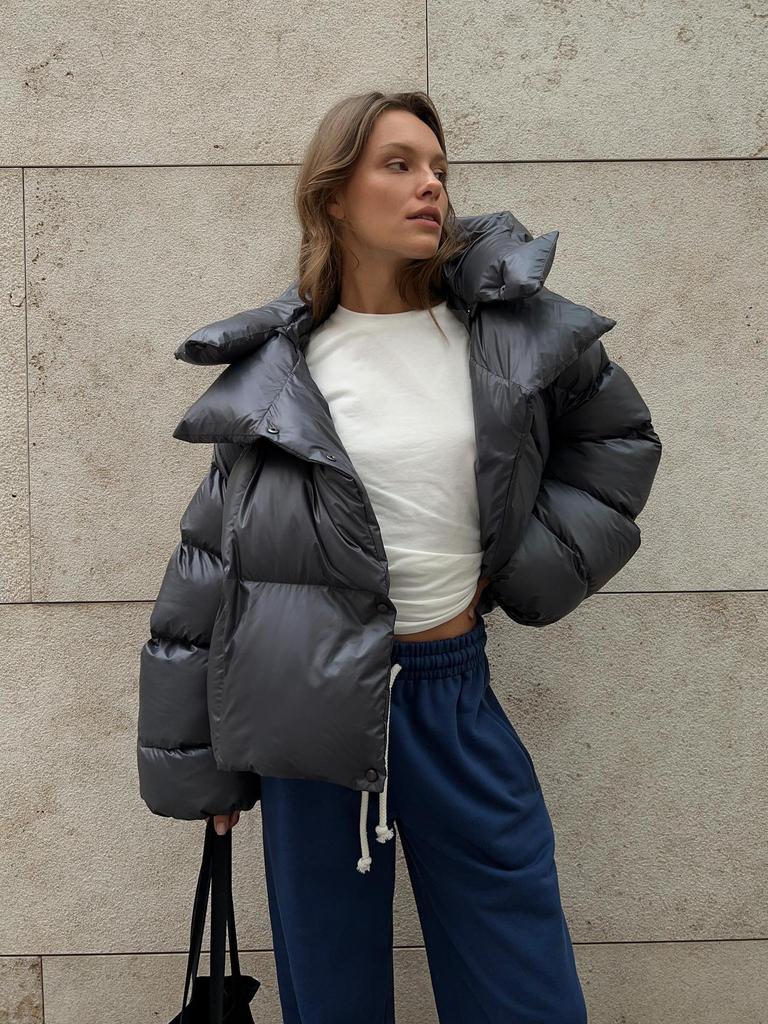 2025 Women's Hooded Cotton-Padded Jacket - Short, Streetwear Style