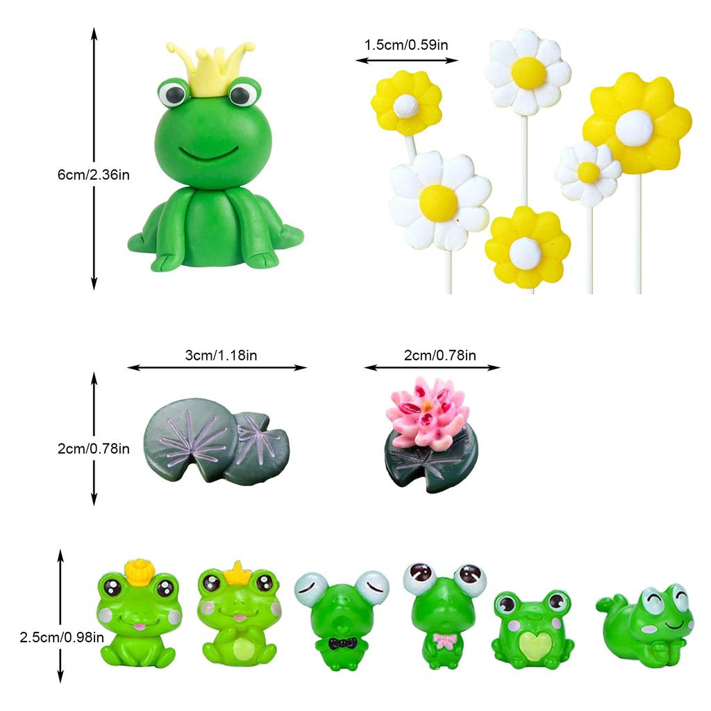Frog Cake Topper Garden Cake Decoration Daisy Cake Decoration Garden Party Decoration Girls Birthday Gift