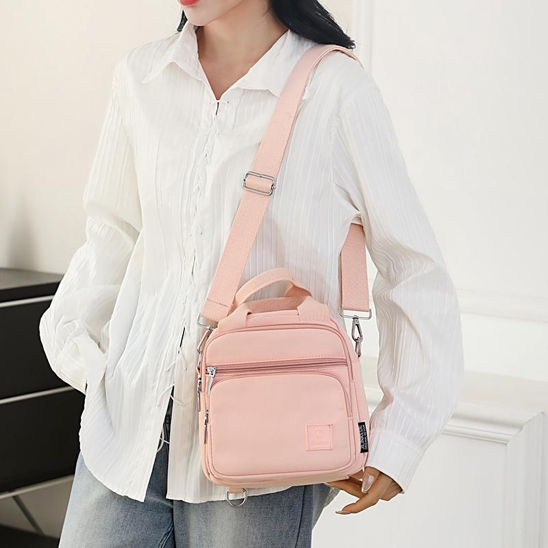 Women's Multifunctional Nylon Backpack Solid Color Shoulder Bag Crossbody Bag Commuter Handbag