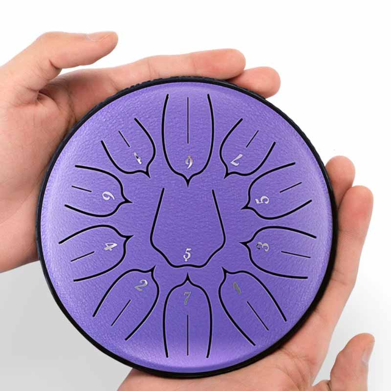 Portable Drum Professional Percussion Instrument 6 Inch 11 Note Meditation Sound Therapy Accessories Tongue Drums