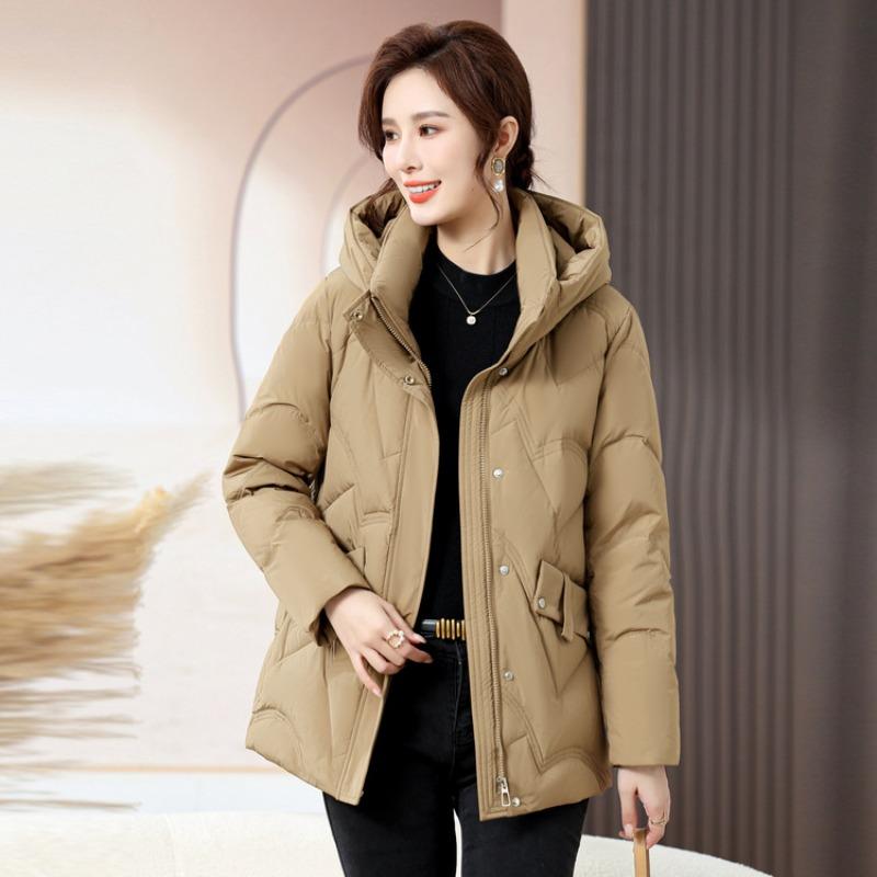 

Mom winter cotton-padded clothes short fashion coat new cotton-padded jacket middle-aged women winter down cotton-padded clothes L хаки