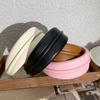 New Fashion Headband For Women Wide Side PU Leather Headwear Solid Color Casaul Hairband For Adult Hair Accessories