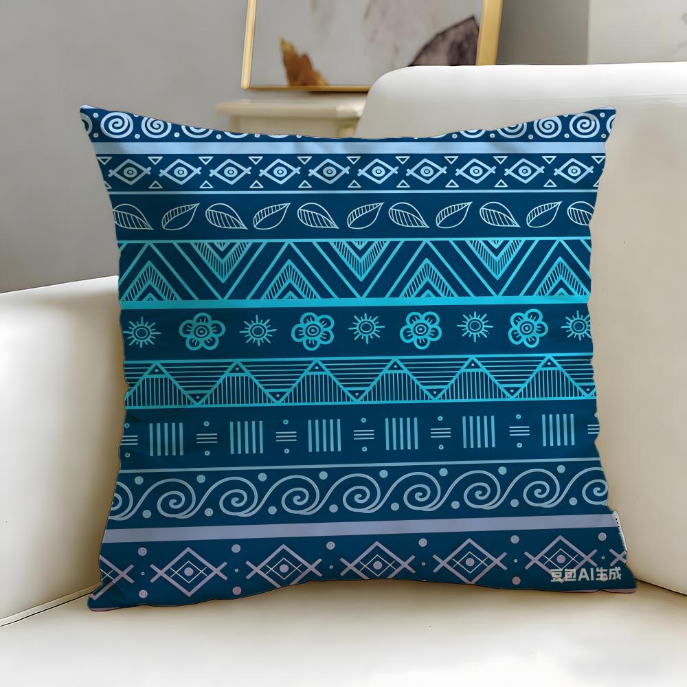 Creative Print Cushion Cover Soft  EasyWash Pillow Case  Versatile for Couch Bed Travel and Office