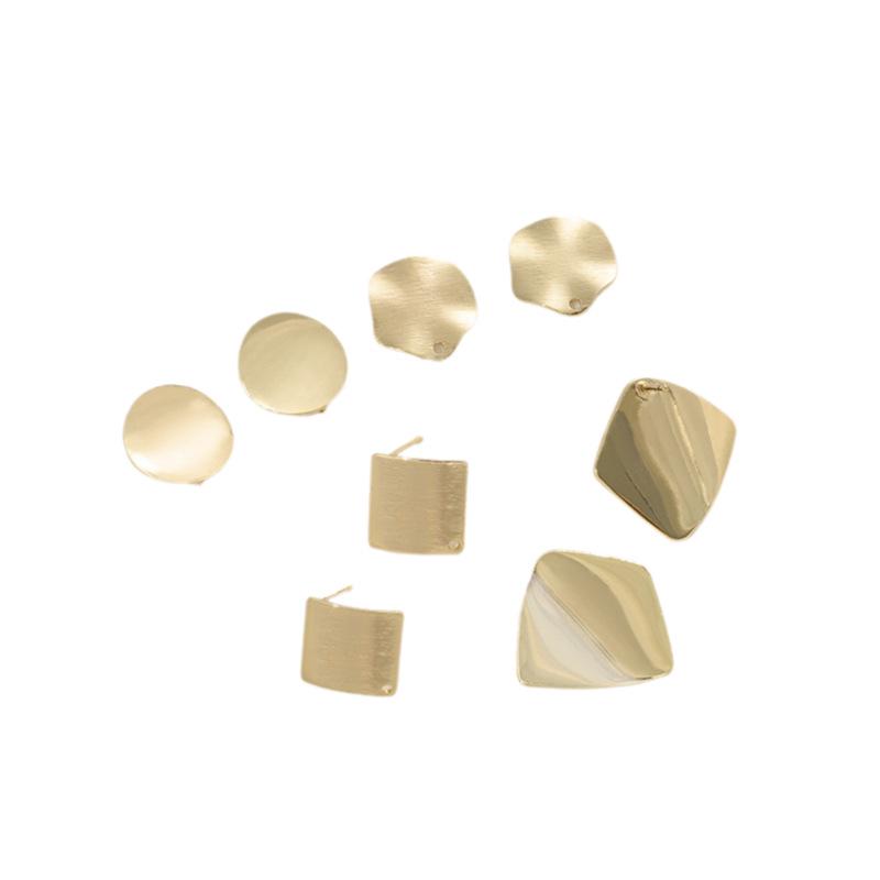 14K Gold Filled Lotus Leaf Irregular Dangle Earrings with 925 Sterling Silver Studs