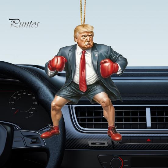 2024 Christmas Advent Calendar Ornaments 24 Days Countdown Trump Acrylic Car Pendant Rearview Mirror Decor Home Office Xmas Tree Favours