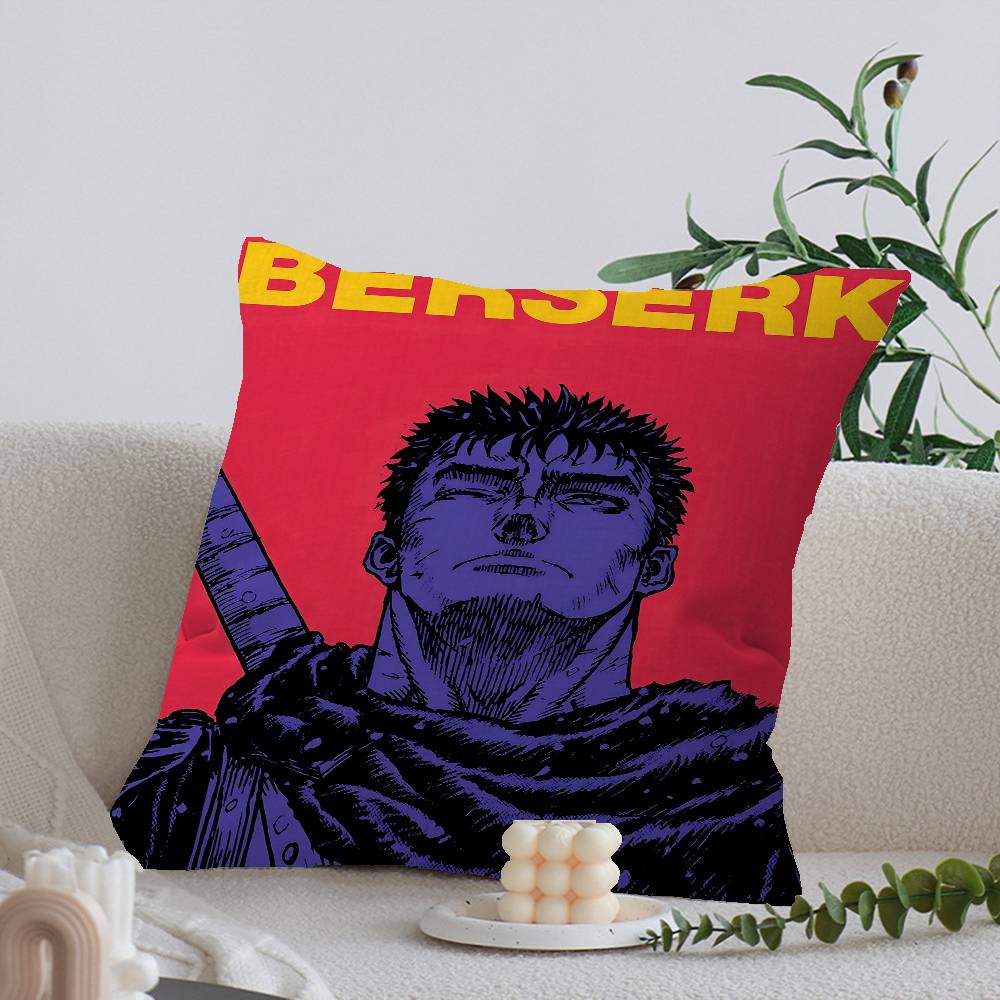 Anime B-Berserk Guts And Griffith Cushion Cover Inches Farmhouse Decor Home Throw Pillow Covers For Couch Decorations