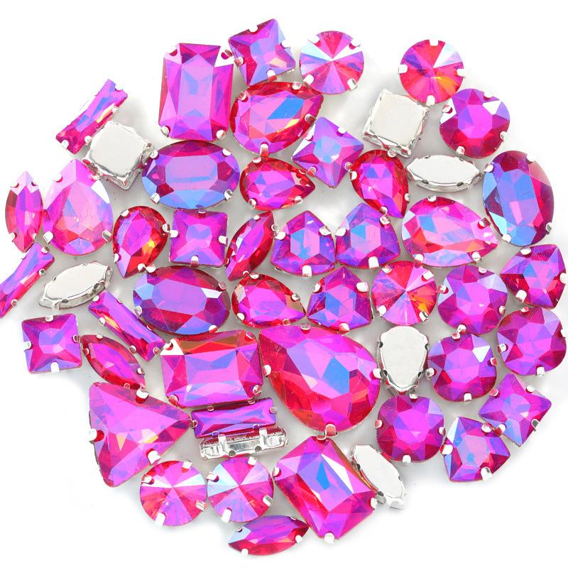 Mixed Claw Drill Glass Plated AB Crystal Sewing Drill Rhinestones Single Claw DIY Jewelry Accessories Wedding Clothing Accessories