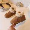 Modische Mädchen-Schneestiefel, Bequeme Neue Kinder Retro Pelzige Kurze Stiefel, Fleece-gefütterte Flache Winter-Baumwollschuhe