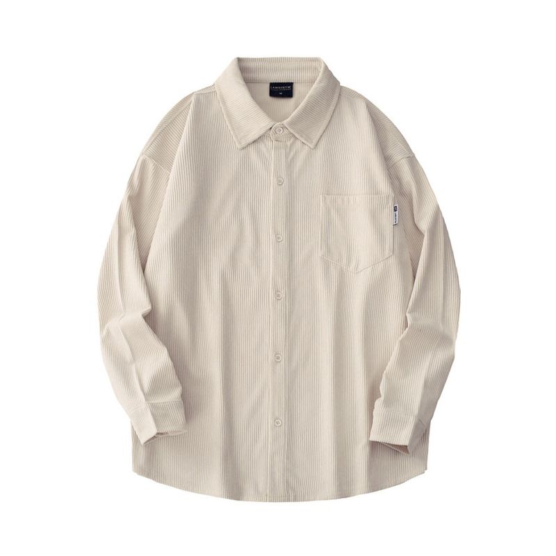American Vintage Corduroy Shirts Men's Autumn and Winter New Long Sleeve Casual Thickened Cargo Outerwear Foreign Trade Men's Shirt
