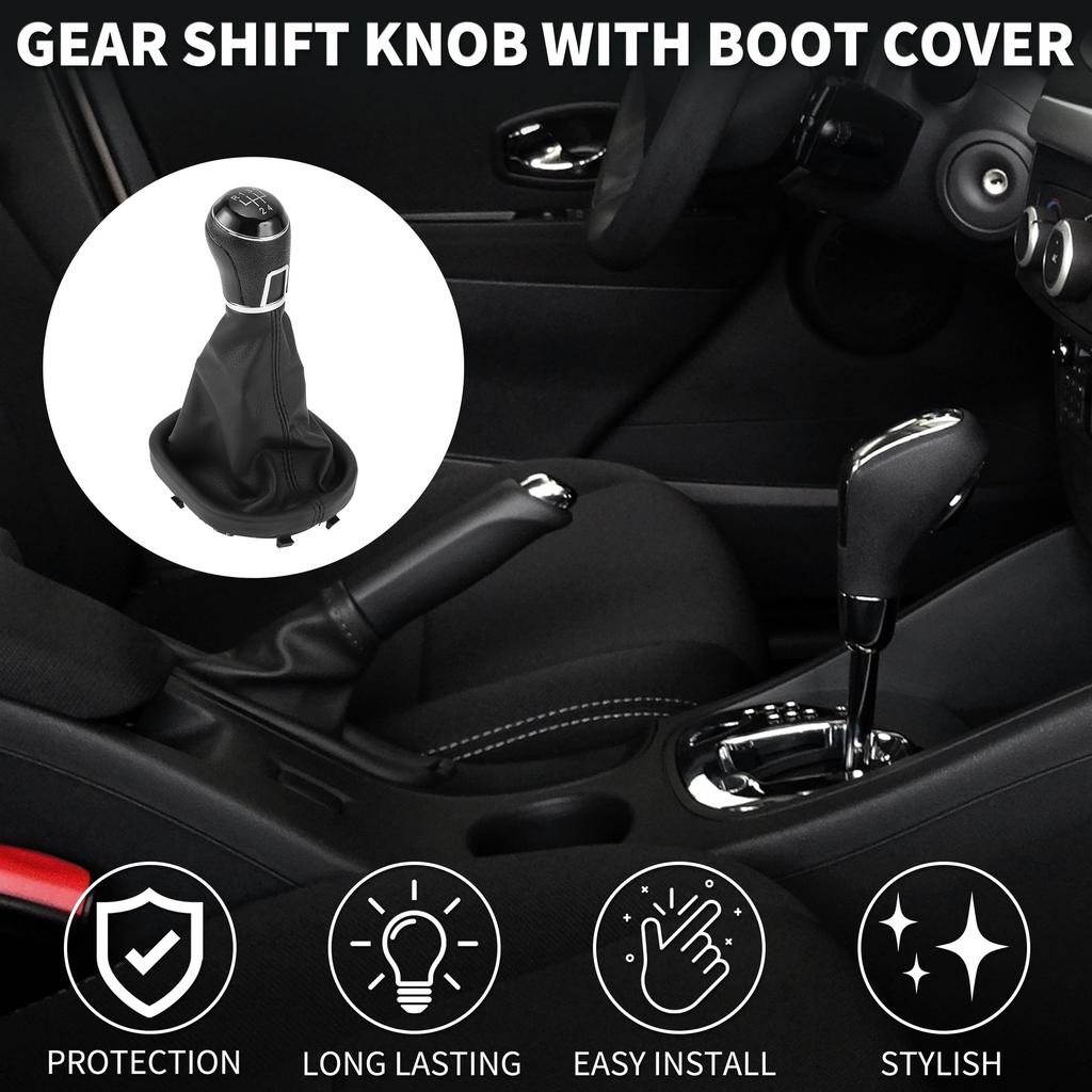 TUCKBOLD Manual Gear Shift Knob with Compatible with Volkswagen Touran I 1T1 5-Speed Cover, 2003-2010 (1pc)