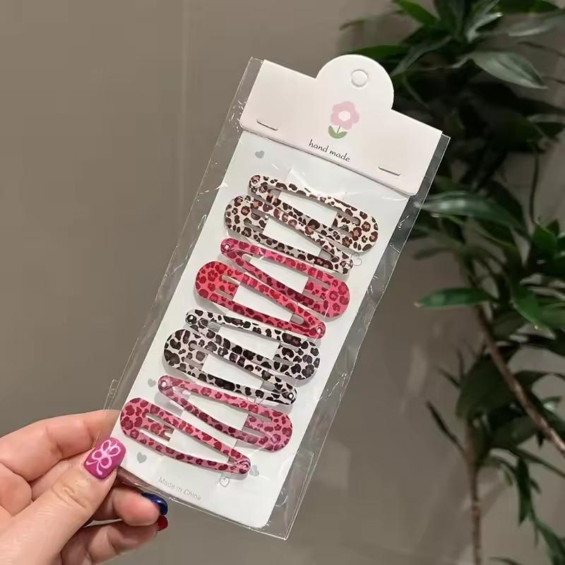 8/16Pcs Leopard Waterdrop Hair Clips for Women Girls Vintage Geometric Star Hairpins BB Clips Barrettes Bangs Hair Accessories