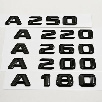 3D ABS Black Car Letters Logo A180 A220 A260 Badge Rear Trunk Emblem Decals For Mercedes Benz A Series A180 A200 A250 A260 W177 SL6