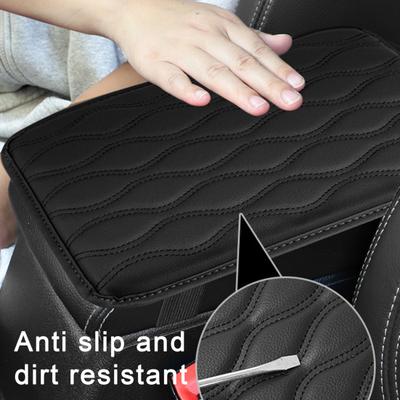 Universal Center Console Cover Waterproof Dirt-Resistant Armrest Box Cushion Protector with Elastic Straps for Most Vehicle