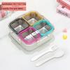 304 Stainless Steel Bento Box 3/4 Grid Leak-Proof Sealed Microwave Safe for Back to School Student Gift Use