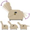 Massage Recliner with Rising Function Cream Fabric