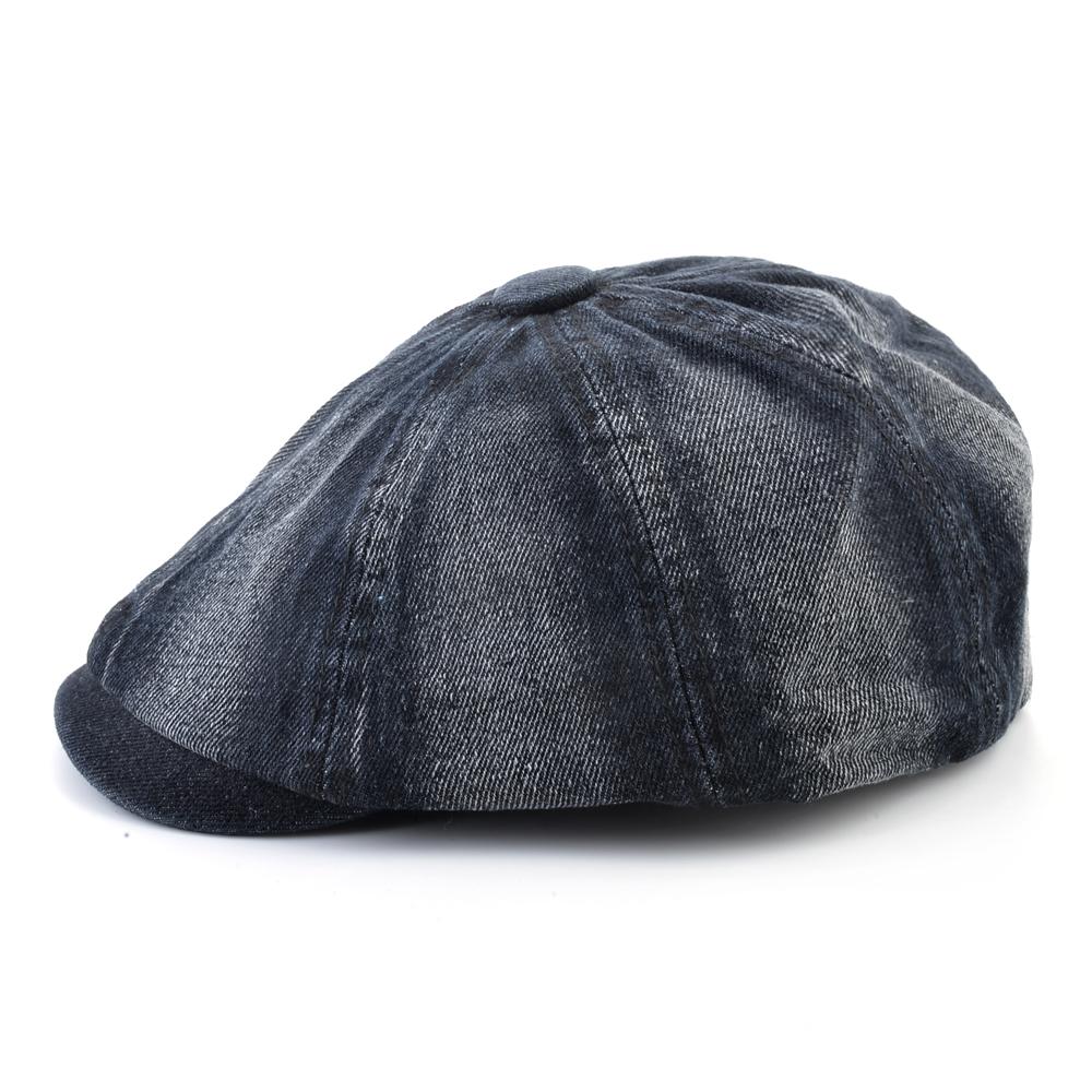 Men'S Beret Hat New Fashion Newsboy Caps Male Outdoor Streetwear Berets Washed Denim Peaked Cap Men Casual Vintage Boina Hats