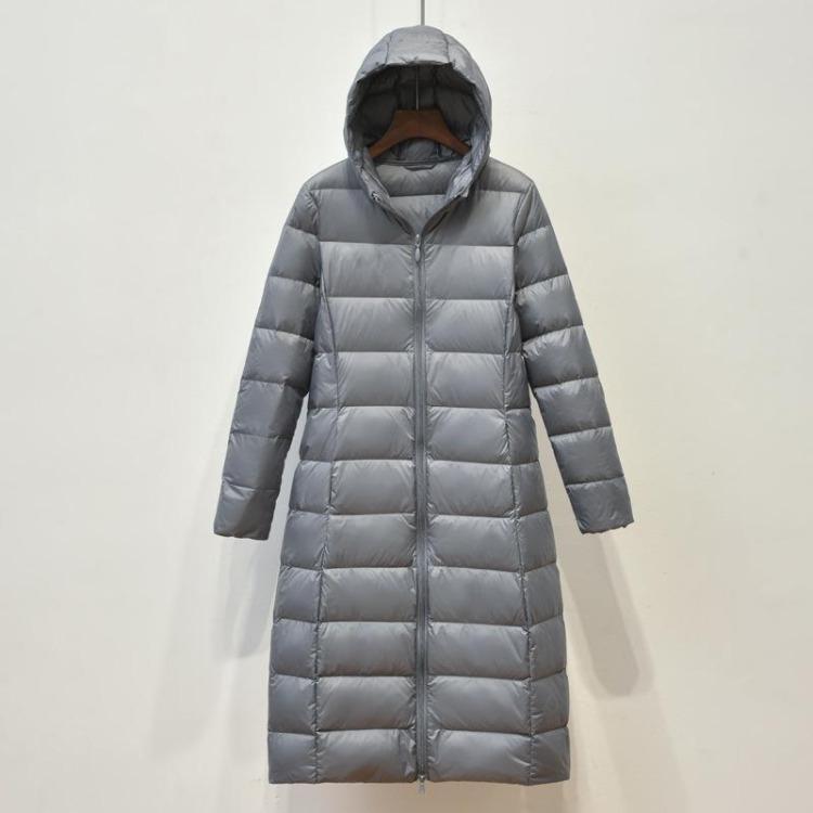 Ultra Light Women Winter Long Down Jacket Hooded Down Coat Big Size Female Coats