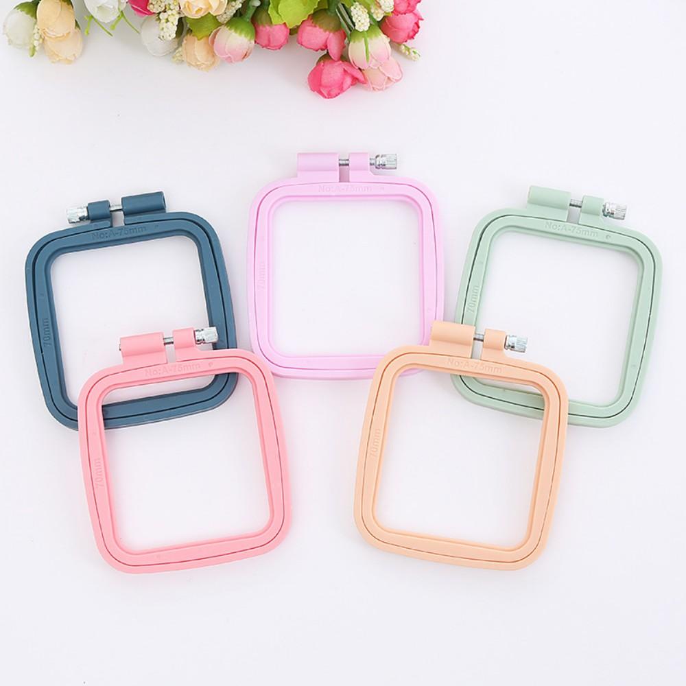 Oval/Square Plastic Embroidery Hoops Frame Color Embroidery Hoop Rings For Household DIY Cross Stitch Sewing Needlecraft Tools