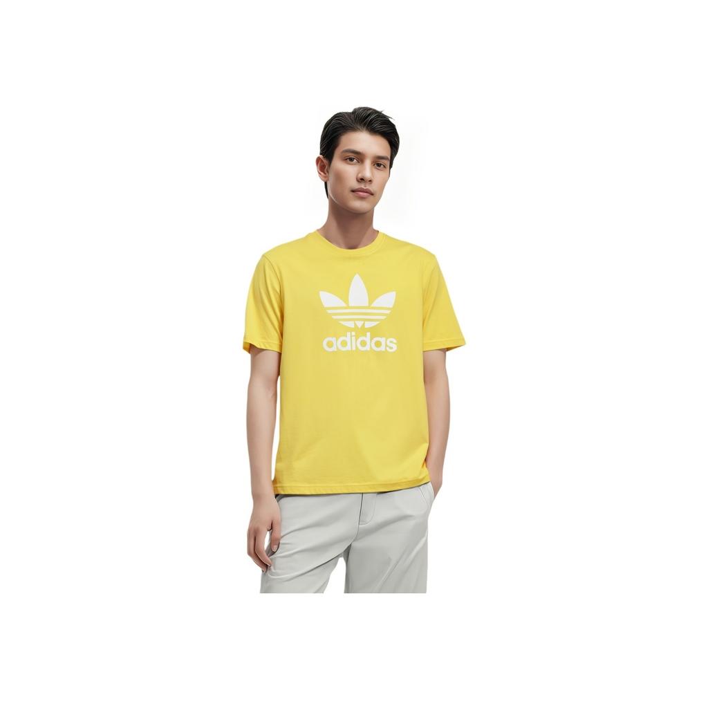 Adidas Adicolor Trefoil Tee Bold Gold Men Streetwear IR7977