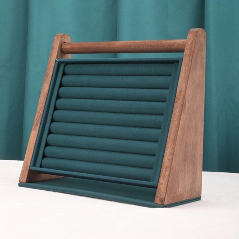 Wood Jewelry Display Stand Wood Rings Holder Jewelry Showcase Stand Suitable for Rings Earrings Bangle and Necklaces